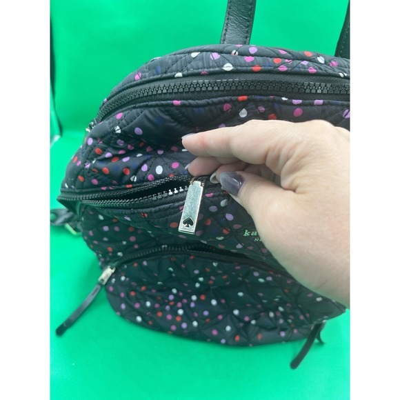 Kate Spade NY Karissa Nylon Quilted Laptop Backpack Polka Dot Confetti Print - Picture 3 of 9